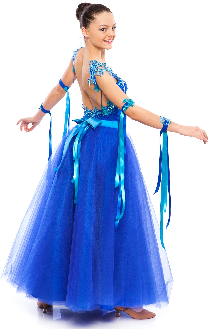 Teen Girl Blue Ballroom Dress Lusiana