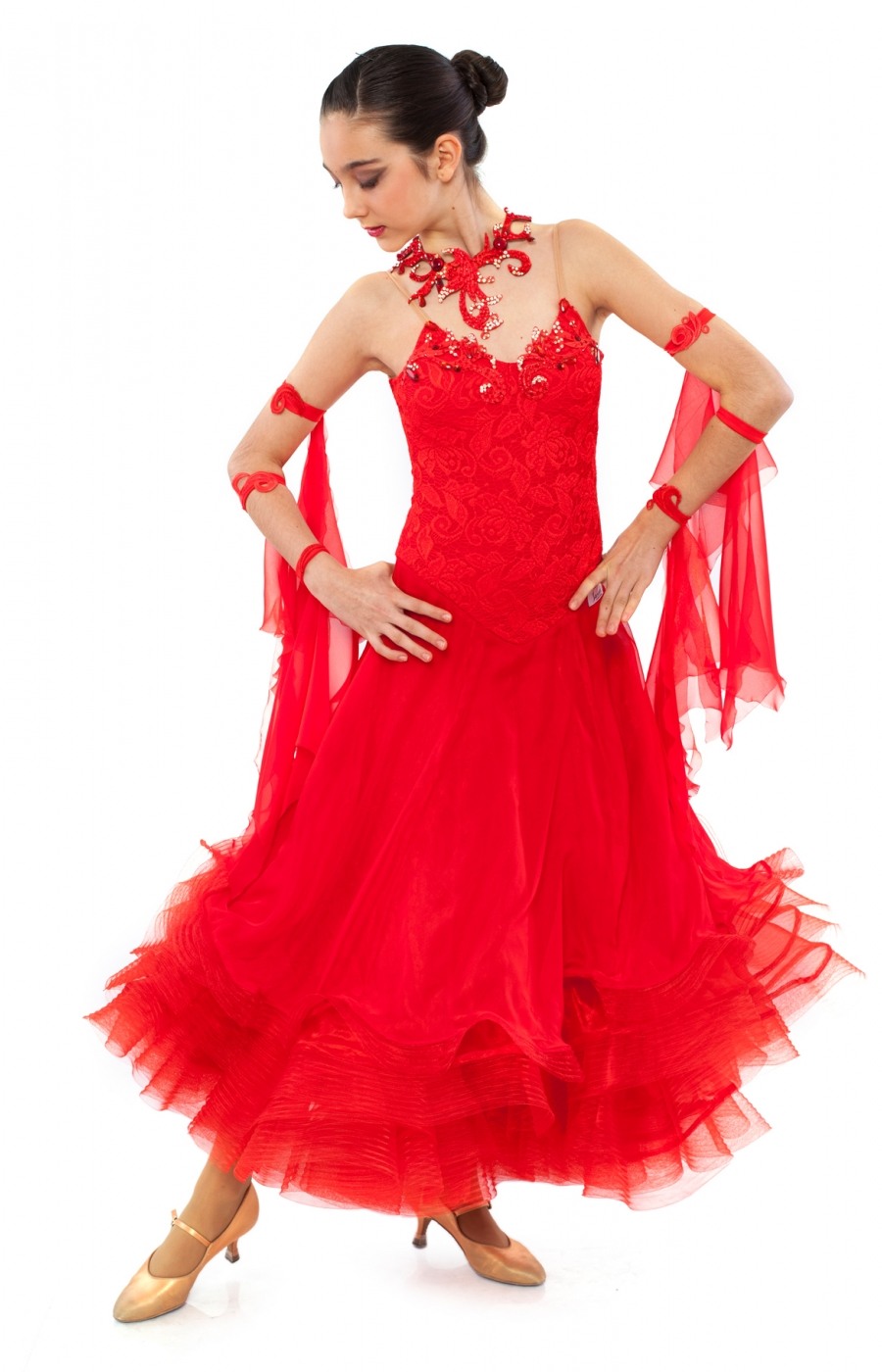 Teen Girl Red Ballroom Dress