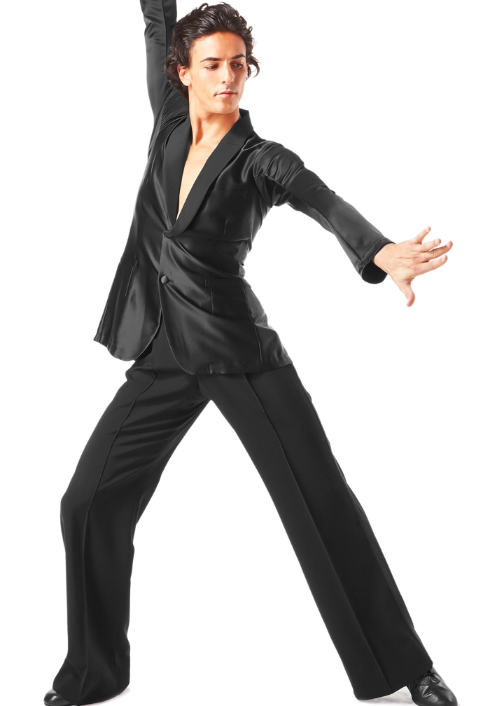 Black Taka Mens Latin Dance Shirt Ballroom Dancing